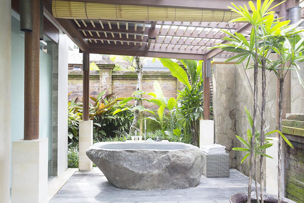 Unique authentic bathroom design in Villa Iskandar Bali