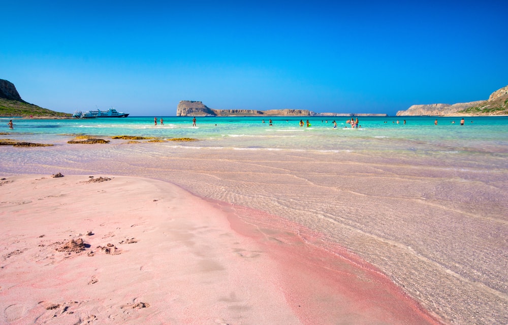 Pink beaches in Greece